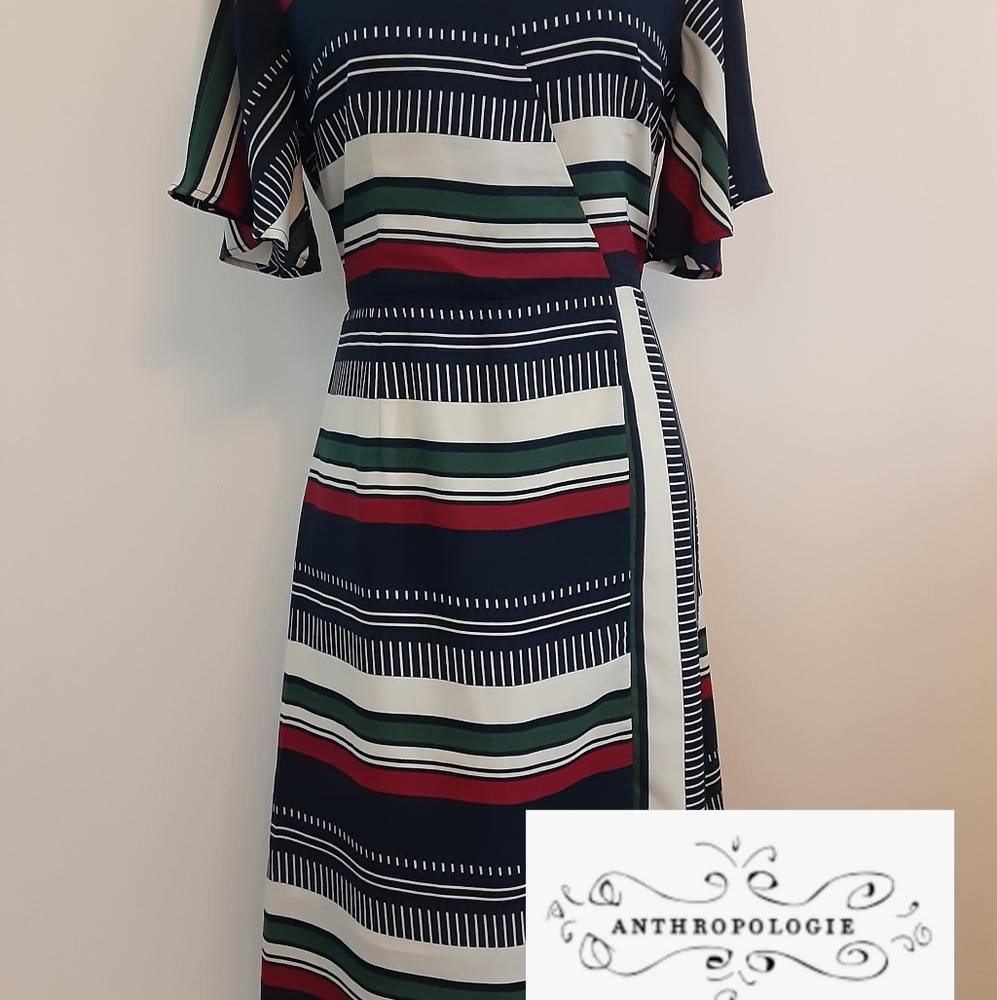 Anthropologie ~Skies are Blue flutter sleeve dress